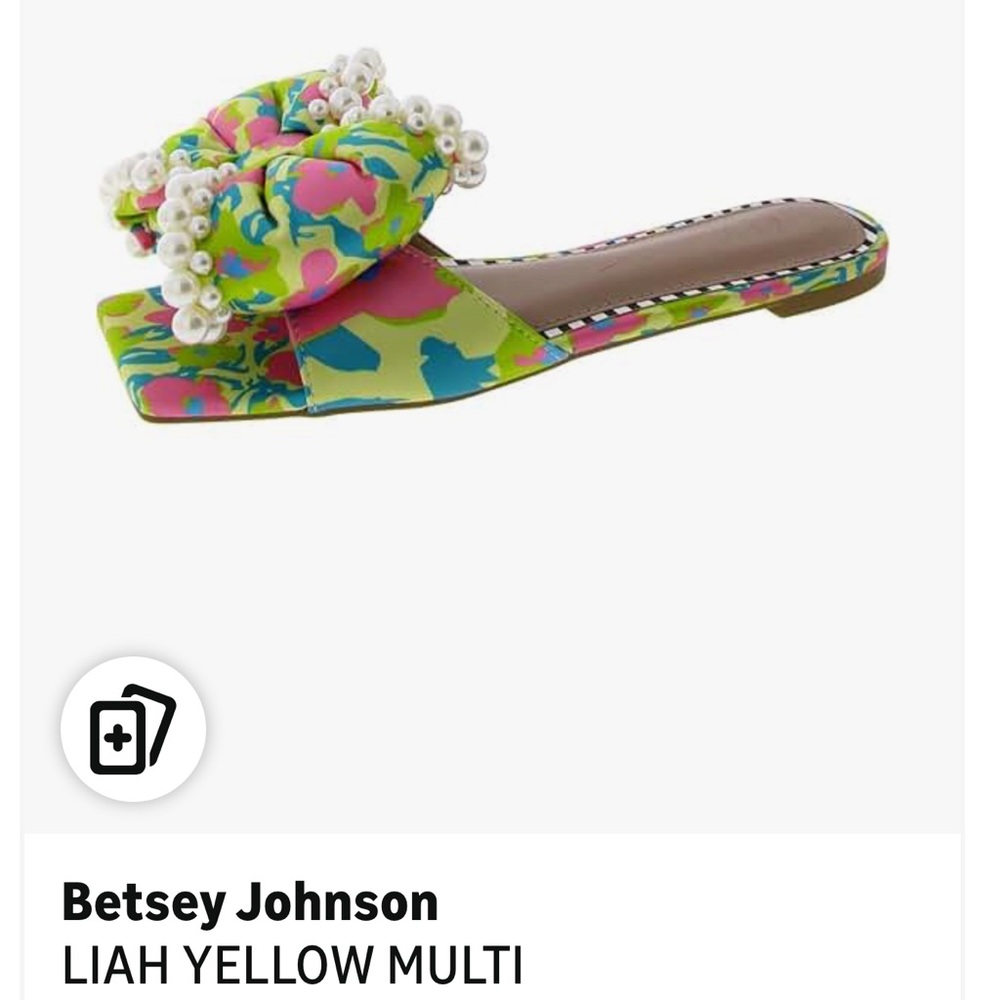 Betsey Johnson Pink, Turquoise & Lime Pearl-Trim Bow Slide Sandals - Picture 4 of 4